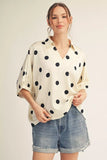 Paige Polka Dot Satin Top