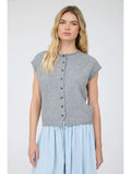 Emery Raw Edge Sleeveless Cardigan