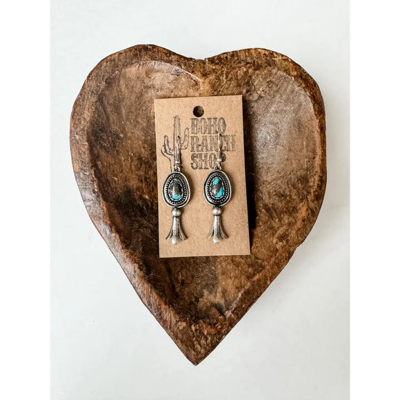 Squash Blossom Western Earrings