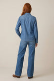Clara Embroidered Denim Button Down Shirt
