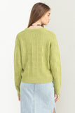 Sherry Basketweave Sweater - Pale Olive