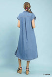 Peyton Collared Denim Midi Dress