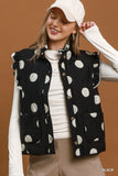 Polka Dot Quilted Ruffle Vest