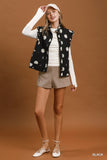 Polka Dot Quilted Ruffle Vest