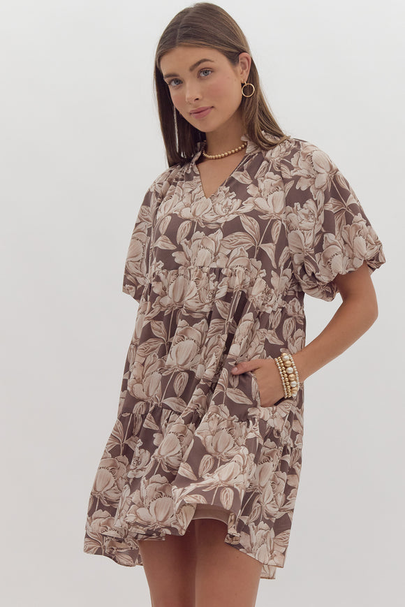 Kouvr Floral Print Short Dress