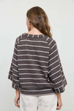 Henley Wide Long Sleeve Knit Top