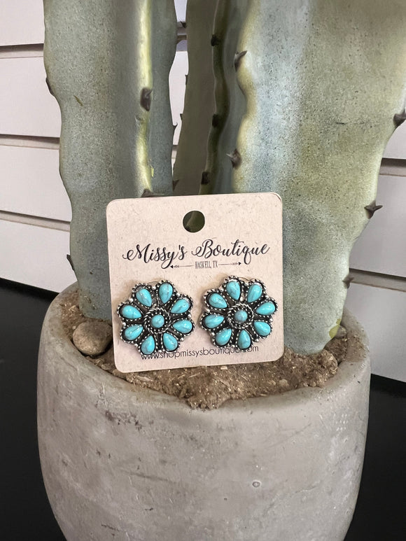 Turquoise Flower Earrings