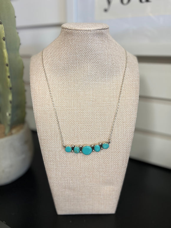 Turquoise 5 Stone Necklace