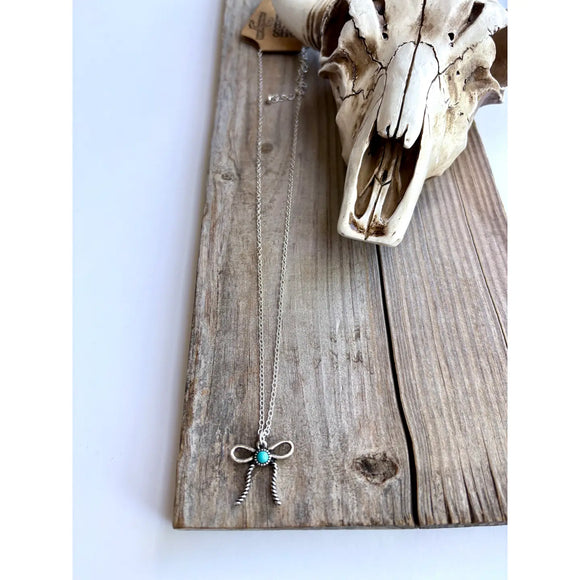 Western Bow Pendant Necklace