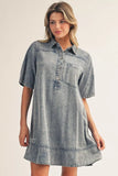 Raelea Short Sleeve Button Up Denim Dress