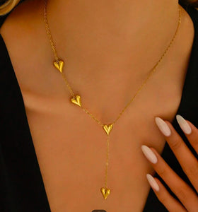 Gold Heart Drop Necklace