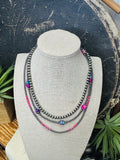Navajo Pearl & Pink Opal Bead Necklace