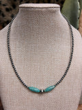 Turq/Navajo Long Bead Necklace