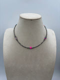 3-6mm 14" Silver Plated Round Copper Pearl CC Necklace