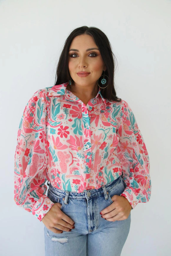 Vintage Boho Boot Blouse