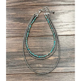 20" 3-strand Navajo Rondelle Gemstone Necklace