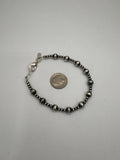 3/6mm Silver Plated Copper Pearl Clasp Bracelet