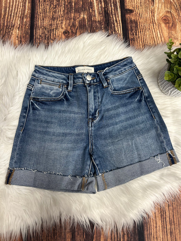 Risen Cuffed Medium Wash High Rise Shorts
