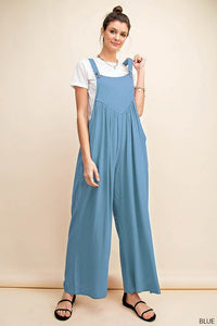 Remi Rayon Crepe Overalls-Blue