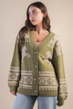 Kenzie Oversized Western Sweater Cardigan