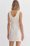 Elanna Textured Pearl Dress-White