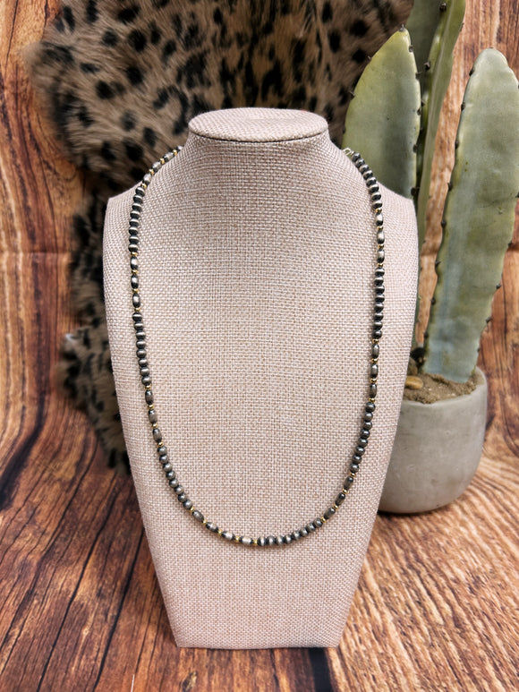 20” Sterling Silver Navajo/14k Gold Plated Necklace