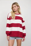 Madi Oversized Wide Stripe Crew Neck Top