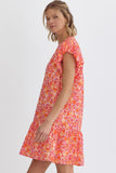 Demi Floral Print Dress-Pink