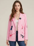 Molly Western Embroidered Pink Blazer
