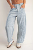 Miley Pinstriped Barrel Jeans