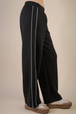 Tori Piping Detail Quarter Zip Set Black
