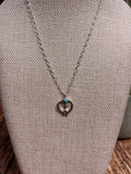 Sterling Silver Aztec Turquoise Pendent Necklace