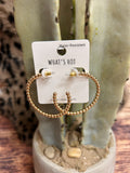 Beaded 4mm Hoop Earring