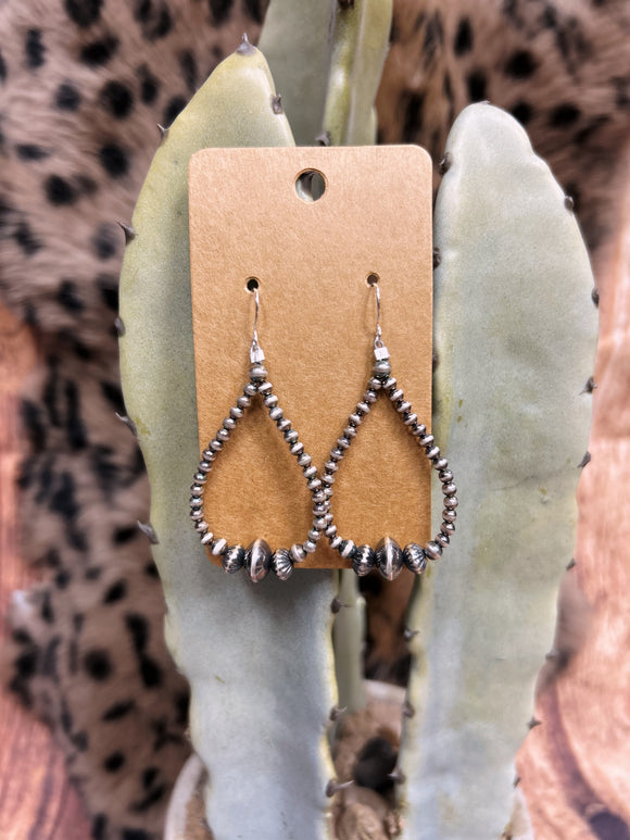 Graduated Navajo Dangle Hoop Earrings