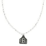 Western Initial Cattle Tag Necklace