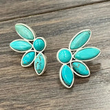 1.2" Western Turquoise Stud Earrings