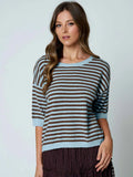 Halle Stripe Short Sleeve Sweater