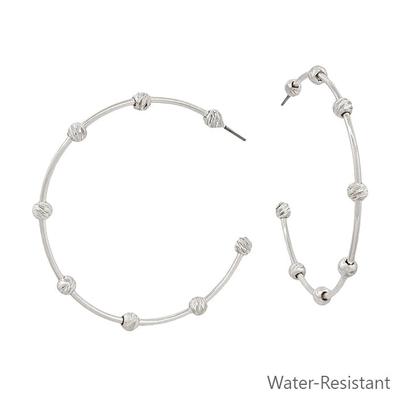 Textured Ball Hoop Earrings