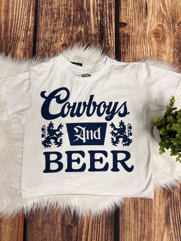Cowboys & Beer Cropped Tee