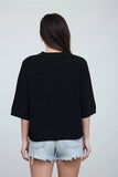 Deliah Heathered Half Sleeve Boxy Pullover