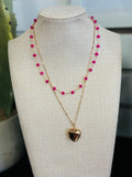 Double Strand Heart Chain Necklace