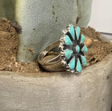 Cluster Turquoise  Adjustable Ring