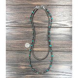 Handmade 30" Polish Navajo Bead, Turquoise Necklace