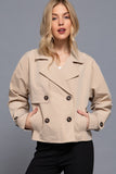 Hazel Double Breasted Jacket Kahki