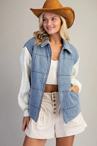 Kayce Quilted Denim Jacket