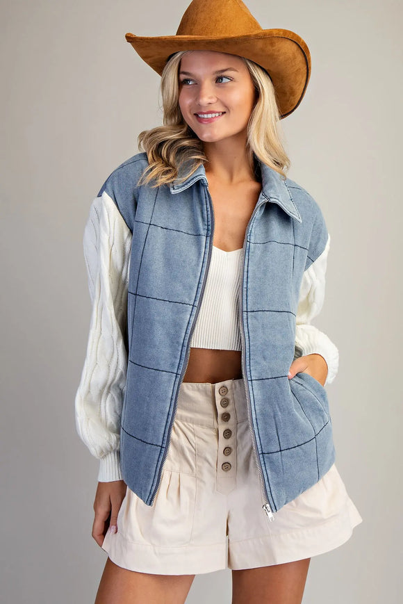 Kayce Quilted Denim Jacket