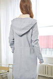 Andria Textured Knit Hooded Cardigan-H. Grey