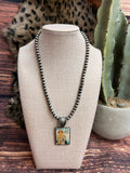 Western Pendant & Faux Pearl Necklace