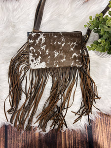 Fringe Cowhide Western Crossbody Purse