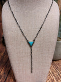 Triangle Turquoise Lariat Necklace